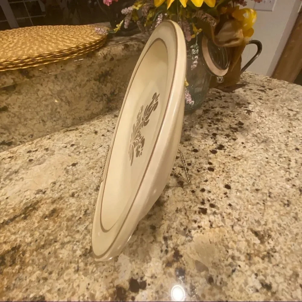 Pfaltzgraff Village Pattern Serving Platter Vintage USA Made 14 x10 inches
